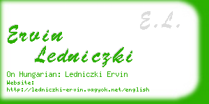 ervin ledniczki business card